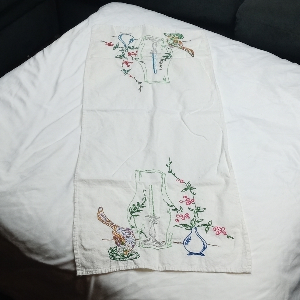 Embroidered table runner